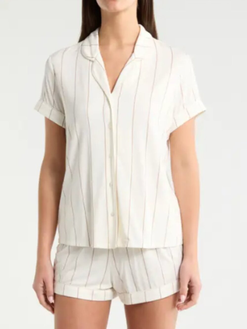 Nordstrom Moonlight Eco Short Pajama Set – Cream Stripe – Small – NWT